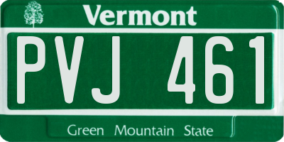 VT license plate PVJ461