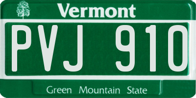 VT license plate PVJ910