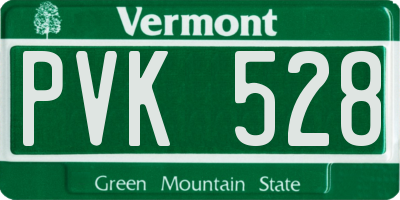 VT license plate PVK528