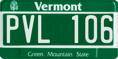 VT license plate PVL106