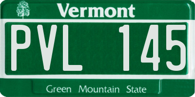 VT license plate PVL145
