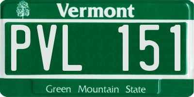 VT license plate PVL151