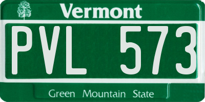 VT license plate PVL573