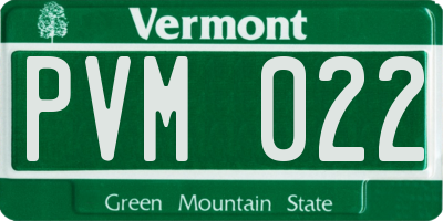 VT license plate PVM022