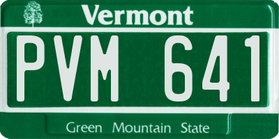 VT license plate PVM641