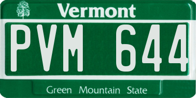 VT license plate PVM644