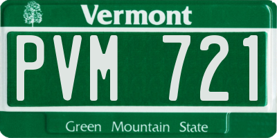 VT license plate PVM721