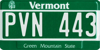 VT license plate PVN443