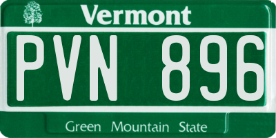 VT license plate PVN896