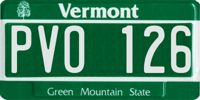 VT license plate PVO126