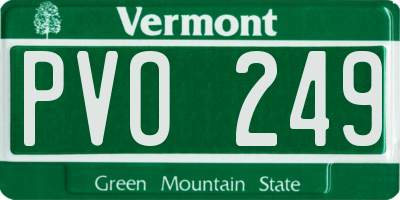 VT license plate PVO249