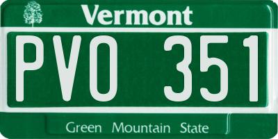 VT license plate PVO351