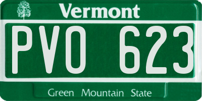 VT license plate PVO623
