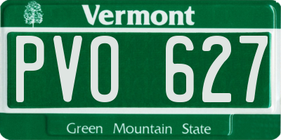 VT license plate PVO627