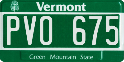 VT license plate PVO675