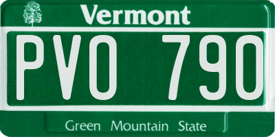 VT license plate PVO790