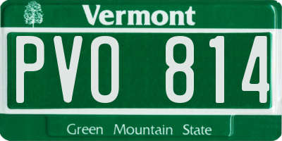 VT license plate PVO814