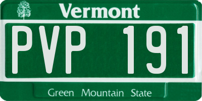 VT license plate PVP191