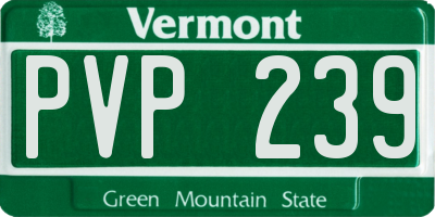 VT license plate PVP239