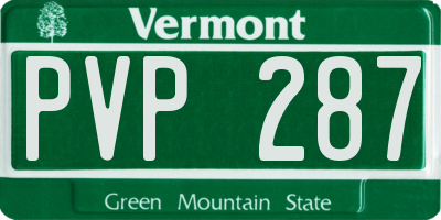 VT license plate PVP287