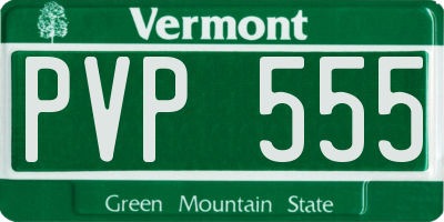 VT license plate PVP555
