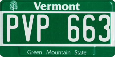 VT license plate PVP663