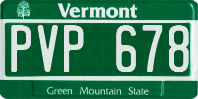 VT license plate PVP678