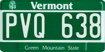 VT license plate PVQ638