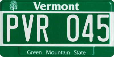 VT license plate PVR045