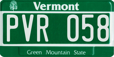 VT license plate PVR058