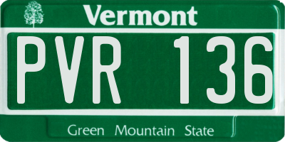 VT license plate PVR136