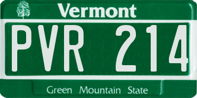 VT license plate PVR214