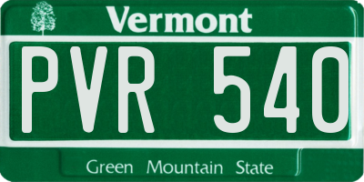 VT license plate PVR540