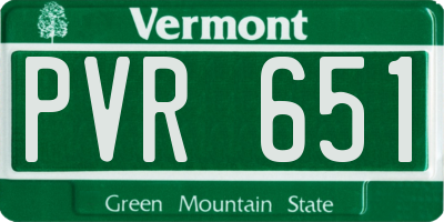 VT license plate PVR651