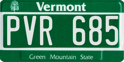 VT license plate PVR685
