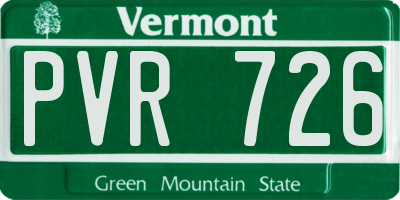 VT license plate PVR726