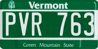 VT license plate PVR763