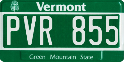 VT license plate PVR855