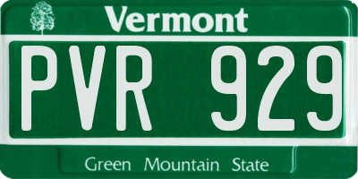 VT license plate PVR929