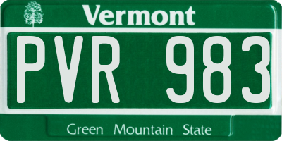 VT license plate PVR983