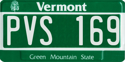 VT license plate PVS169