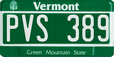 VT license plate PVS389