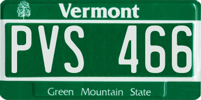VT license plate PVS466