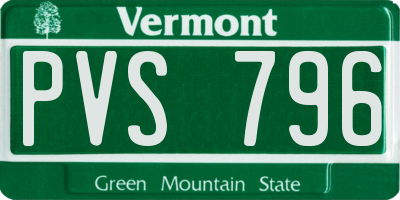 VT license plate PVS796