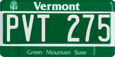 VT license plate PVT275