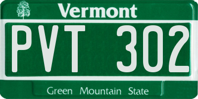 VT license plate PVT302