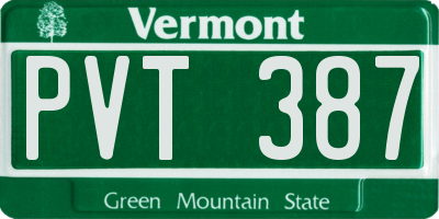 VT license plate PVT387