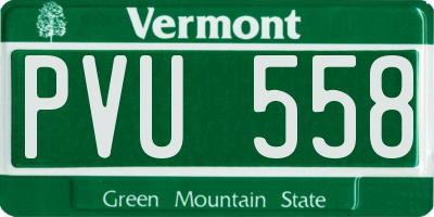 VT license plate PVU558