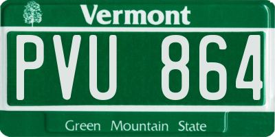 VT license plate PVU864
