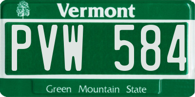 VT license plate PVW584